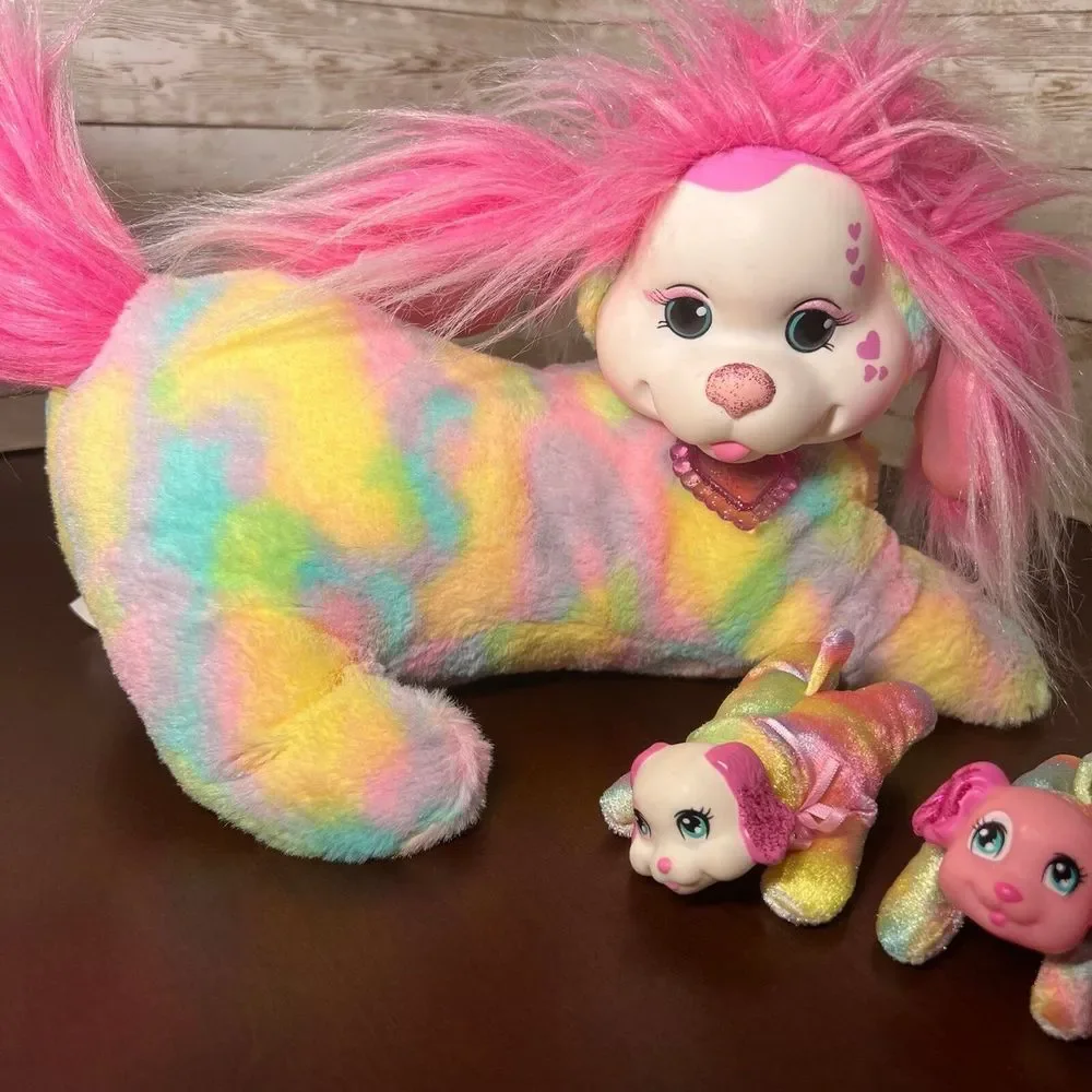 Puppy Surprise 2016 Plush Mom Dog Taffy‎ and 3 Babies  Baby Rainbow Stuffed